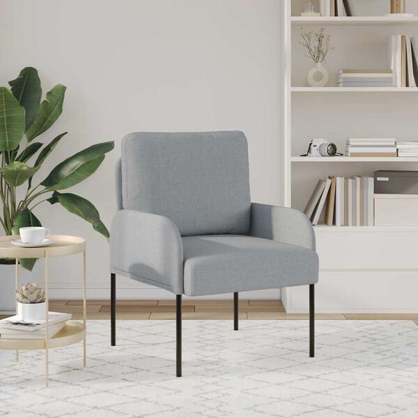 vidaXL Soffor med kudde 55cm Ljusgr&aring; Plywood