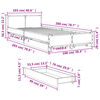 vidaXL Sängram med lådor brun ek 100x200 cm konstruerat trä