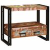 vidaXL Sminksk&aring;p Flerf&auml;rgsdesign 71 x 33 x 58 cm Solid &aring;tervunnen tr&auml;