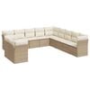 vidaXL Loungegrupp f&ouml;r tr&auml;dg&aring;rden m. dynor 11 delar beige konstrotting