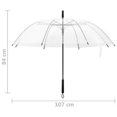 vidaXL Paraply genomskinligt 107 cm