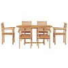 vidaXL Trädgårdsmöbelset 7 pcs Naturlig Massivt teakträ