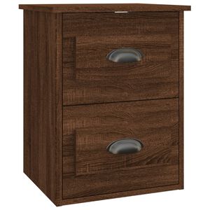 vidaXL V&auml;ggmonterad s&auml;ngbord brun ek 41,5x36x53cm