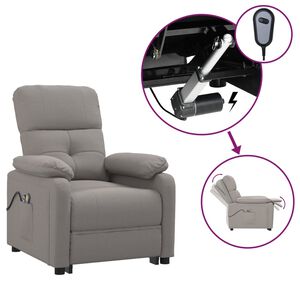 vidaXL Elektrisk massagef&aring;t&ouml;lj taupe tyg