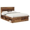 vidaXL S&auml;ngram med huvudgavel Gammalt tr&auml; 140 x 190 cm Massiv furu