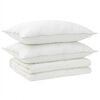 vidaXL T&auml;cke och kudde set 3 st 155x220 cm Sommar 140 GSM Ull Vit