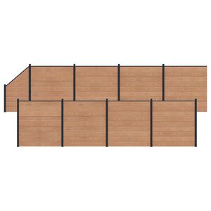 vidaXL St&auml;ngselpanel 9 pcs WPC och aluminium Brun