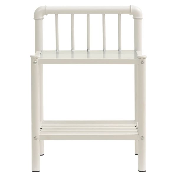 vidaXL Sängbord 2 st vit och transparent metall och glas