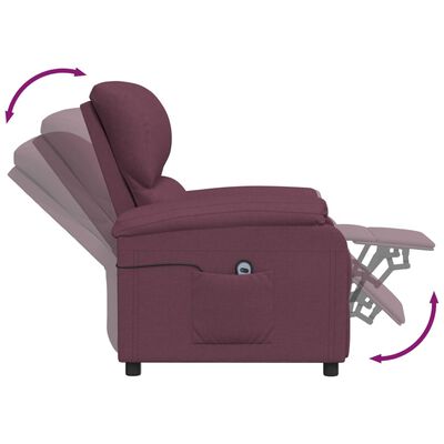 vidaXL Elektrisk reclinerfåtölj lila tyg