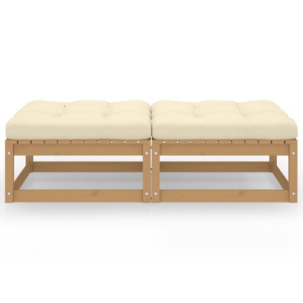 vidaXL Tr&auml;dg&aring;rdspallar med dynor 2 delar massiv furu