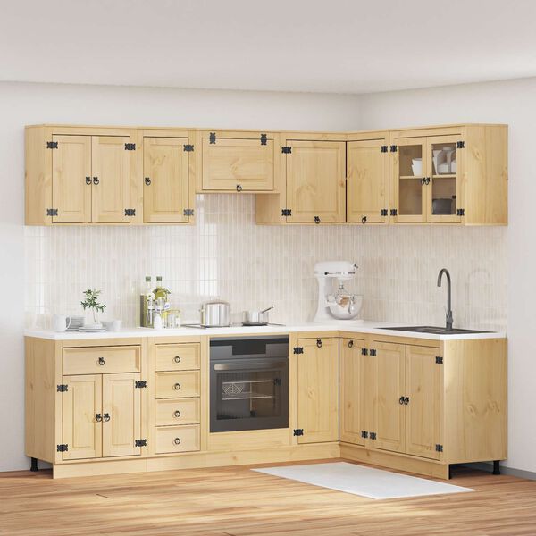 vidaXL Sk&aring;p med l&aring;da med hylla SKI 10 pcs HonungsBrun Massiv furu