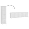 vidaXL Tv-skåp 3 delar vit 142,5x35x36,5 cm konstruerat trä