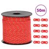 vidaXL T&auml;ltlina med reflekterande remsor och f&auml;sten 50 m 4 mm