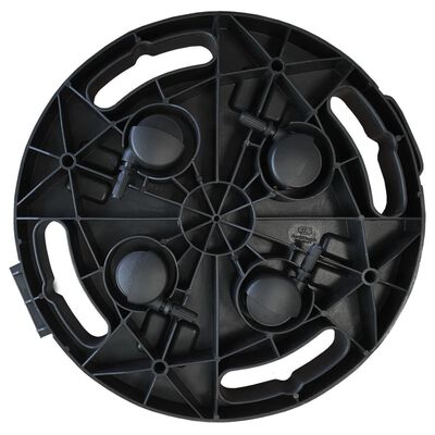 vidaXL Blomvagnar med hjul 2 st diameter 30 cm svart 170 kg