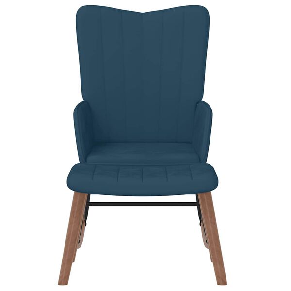 vidaXL Gungstol med fotpall Bl&aring; sammet