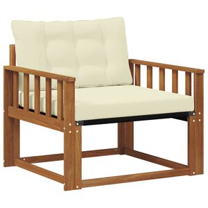 vidaXL Utomhussoffset Massivt Akaciatr&auml; och Textilene Naturf&auml;rg