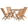 vidaXL Matgrupp f&ouml;r tr&auml;dg&aring;rden 5 delar massiv teak