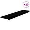 vidaXL Trappstegsmattor 20 pcs m&ouml;rkbrun 110x25x2 cm massiv ek