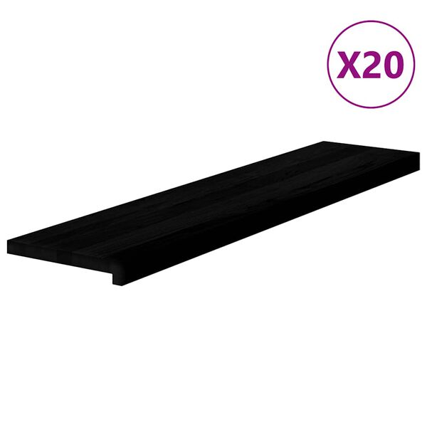 vidaXL Trappstegsmattor 20 pcs m&ouml;rkbrun 110x25x2 cm massiv ek