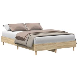 vidaXL S&auml;ngram utan madrass Sonoma ek 120x200 cm konstruerat tr&auml;