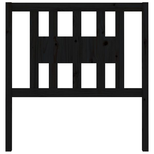 vidaXL Sänggavel svart 96x4x100 cm massiv furu
