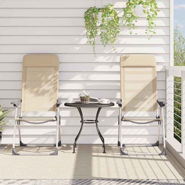 vidaXL Hopf&auml;llbara campingstolar 2 st aluminium gr&auml;ddvit