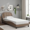 vidaXL Bed Frame without Mattress "Zadar" Cappuccino 100x200 cm Faux Leather
