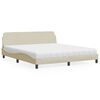 vidaXL Bed with Mattress "Dover" Cream 180x200 cm Fabric