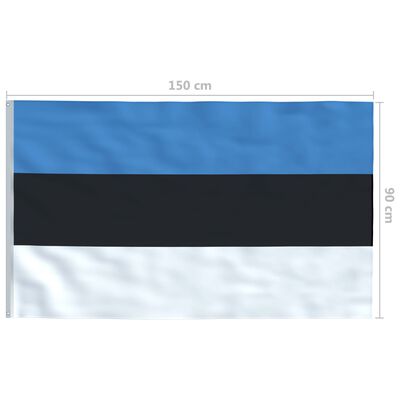vidaXL Estlands flagga och flaggstång i aluminium 6,2 m