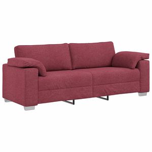 vidaXL 3-Sits soffa Vinr&ouml;d 220 cm tyg