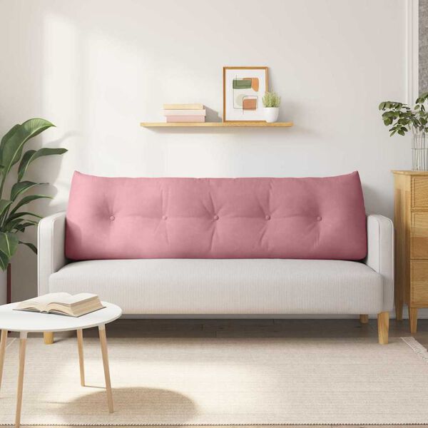 vidaXL Ryggkudde Rosa 160 x 24 x 50 cm Sammet
