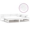 vidaXL Dagb&auml;dd utdragbar 2x(90x200) cm vit massiv furu