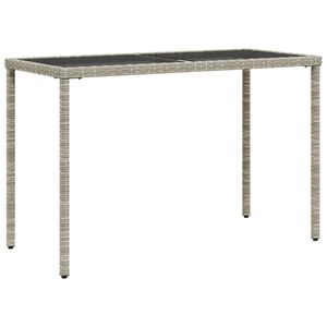 vidaXL Tr&auml;dg&aring;rdsbord med glasskiva ljusgr&aring; 115x54x74 cm konstrotting