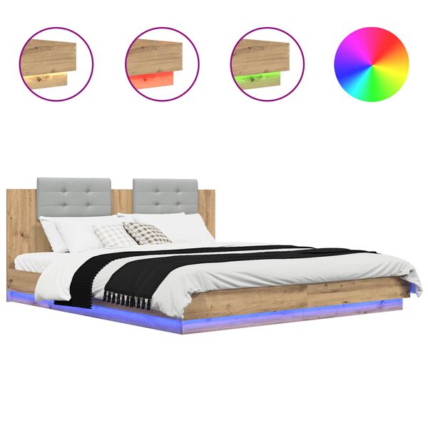 vidaXL S&auml;ngram med huvudgavel Artisan Ek 180 x 200 cm Konstruerat tr&auml;