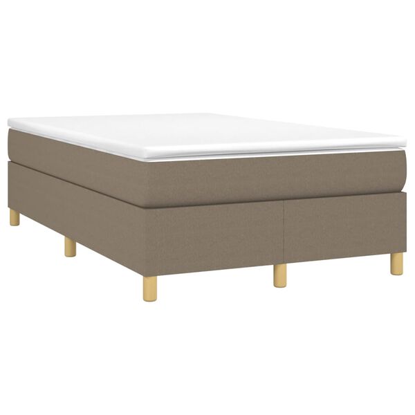 vidaXL Boxspring-sängram taupe 120x200 cm tyg
