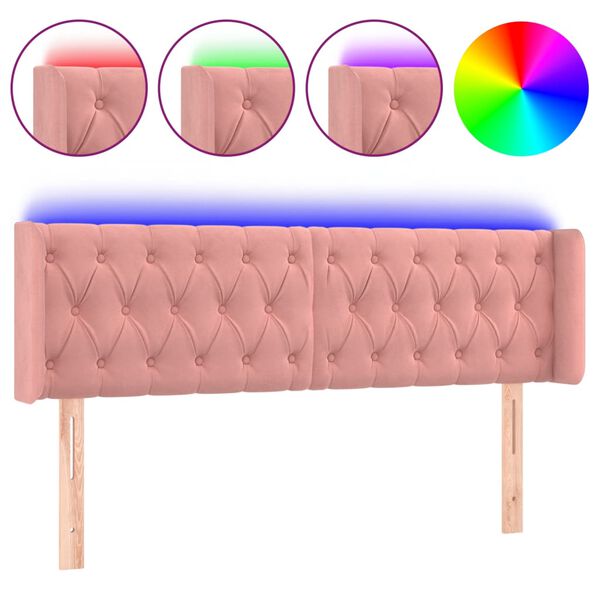 vidaXL S&auml;nggavel LED rosa 163x16x78/88 cm sammet