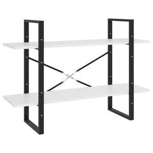 vidaXL Bokhylla 2 hyllplan vit 100x30x70 cm konstruerat tr&auml;