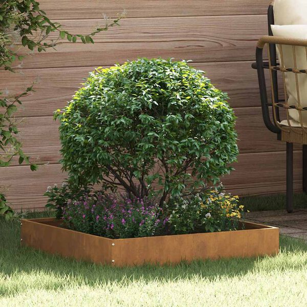 vidaXL Kant f&ouml;r gr&auml;smatta 6 pcs Rostig 60 x 60 x 13 cm