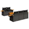 vidaXL Loungegrupp med dynor 6 delar svart konstrotting