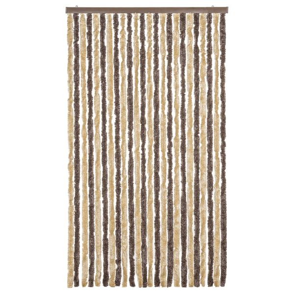 vidaXL Insektsgardin m&ouml;rkbrun och beige 100x230 cm chenille