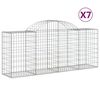 vidaXL Gabioner b&aring;gformade 7 st 200x50x80/100 cm galvaniserat j&auml;rn