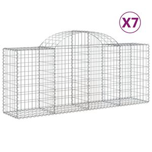 vidaXL Gabioner b&aring;gformade 7 st 200x50x80/100 cm galvaniserat j&auml;rn