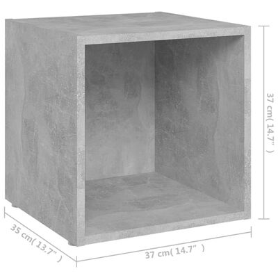 vidaXL Tv-bänkar 2 st betonggrå 37x35x37 cm konstruerat trä