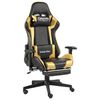 vidaXL Snurrbar gamingstol med fotst&ouml;d guld PVC