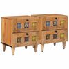 vidaXL Nattduksbord 2 st Naturf&auml;rg 40 x 33 x 46 cm Massivt mangotr&auml;