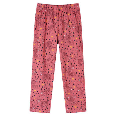 Pyjamas med långa ärmar för barn gammelrosa 128