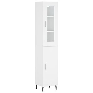 vidaXL H&ouml;gsk&aring;p vit 34,5x34x180 cm konstruerat tr&auml;