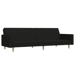 vidaXL B&auml;ddsoffa 2-sits svart tyg