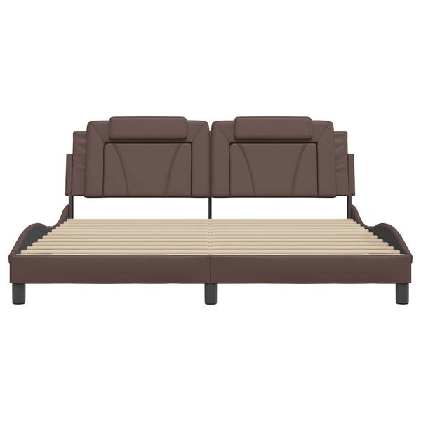 vidaXL Bed Frame "Viana" without Mattress Brown 180x200 cm Faux Leather