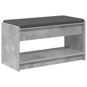 vidaXL Hallb&auml;nk BetongGr&aring; 83 x 38 x 45 cm Konstruerat Tr&auml; och Tyg